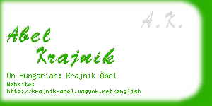 abel krajnik business card